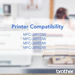 Brother LC3013 Color Ink Cartridges, High Yield, 3/Pack
